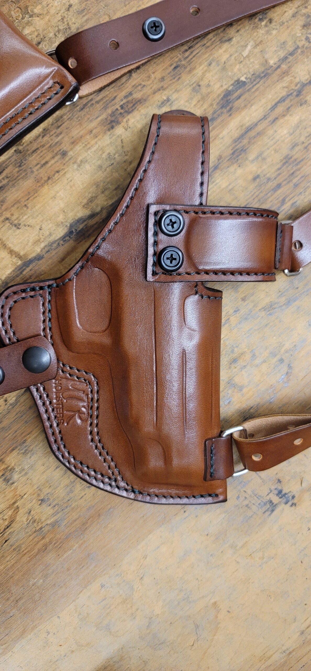 Gun Holster Leather For 1911 3.5" Shoulder Rig Chest Vest Vertical